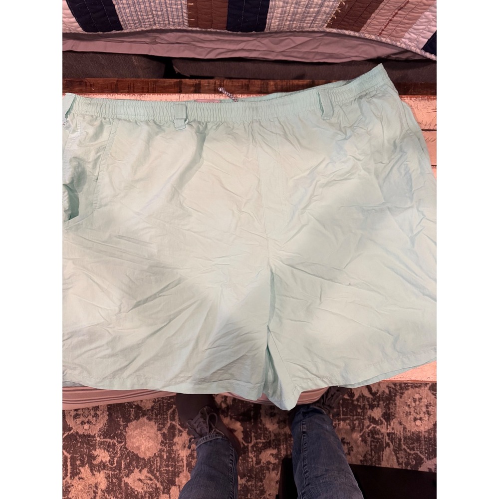 Columbia PFG Mens Mint Green Performance Fishing Gear Shorts 2X Big 8L Aqua